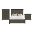 Henrik Queen Panel 3PC Bedroom Set in Grey