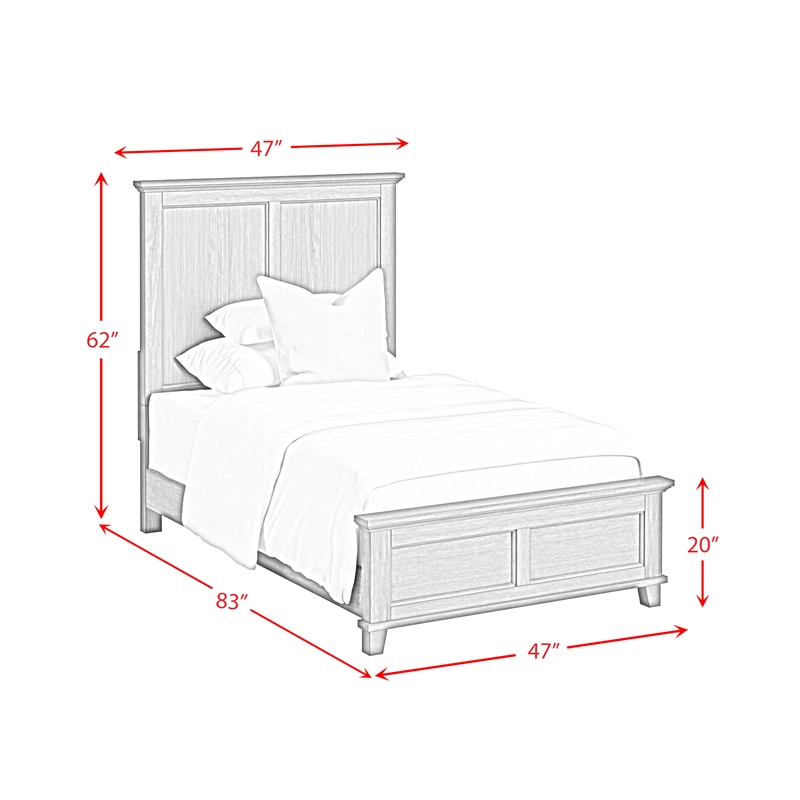 Picket House Furnishings Henrik Twin Panel Bed in Grey