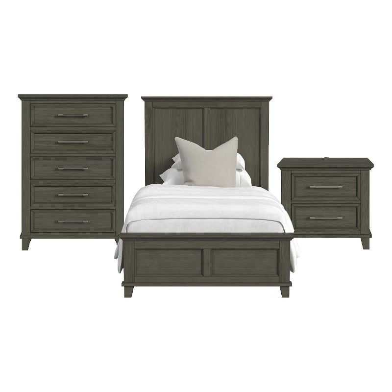 Henrik Twin Panel 3PC Bedroom Set in Grey