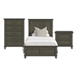 Henrik Twin Panel 3PC Bedroom Set in Grey