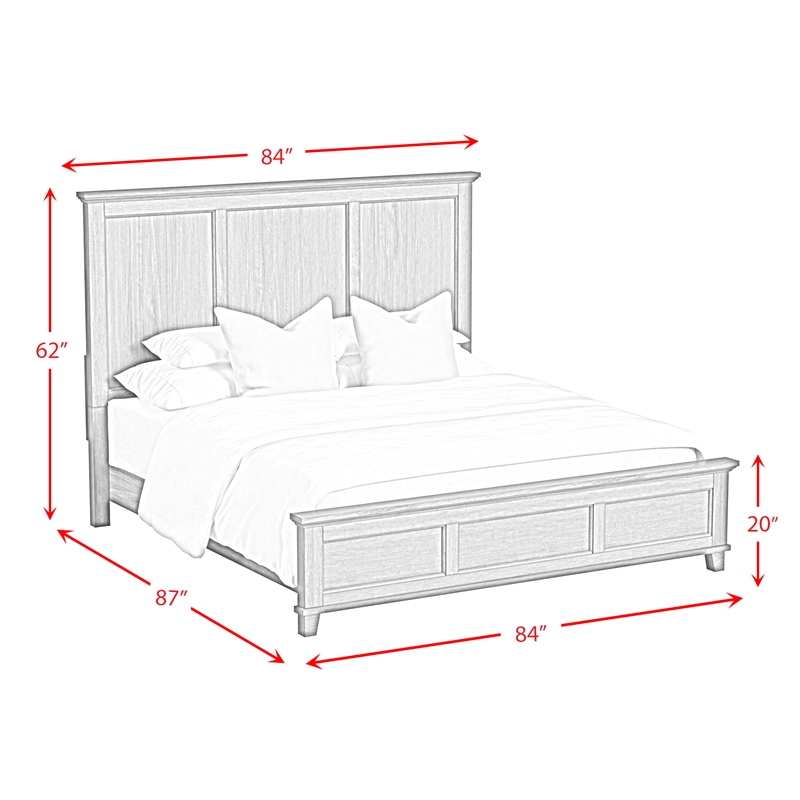 Picket House Furnishings Henrik King Panel Bed in Ivory