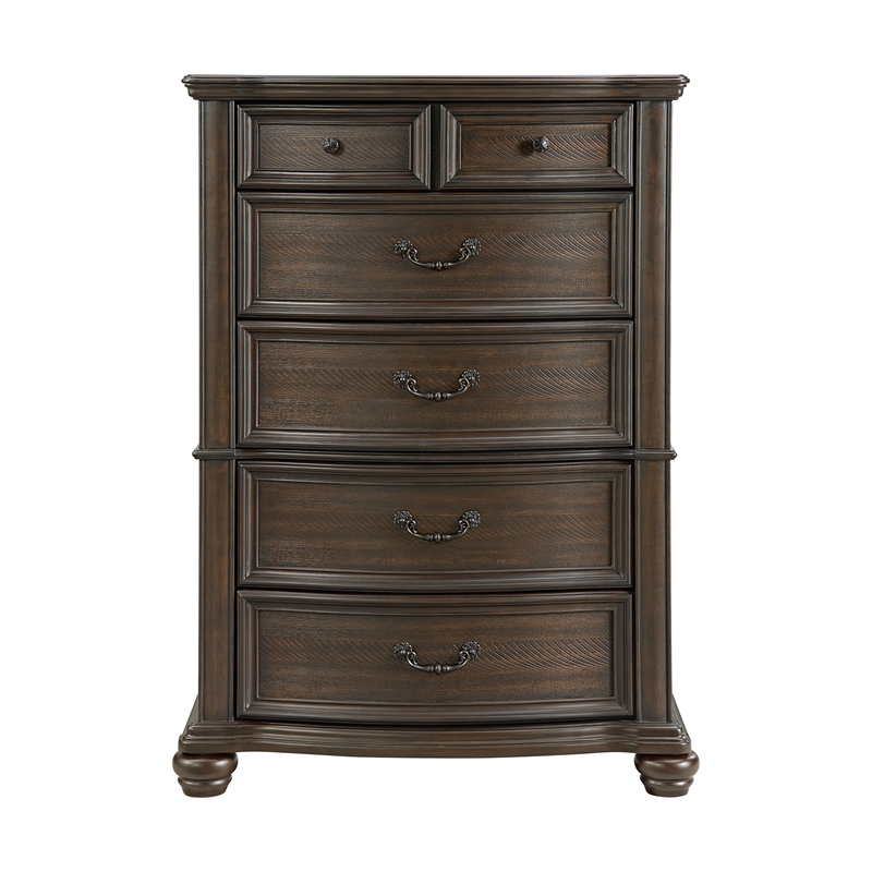 Picket House Furnishings Rosalinda 5-Drawer Chest in Mahogany