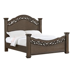 Picket House Furnishings Rosalinda King Panel Bed in Mahogany