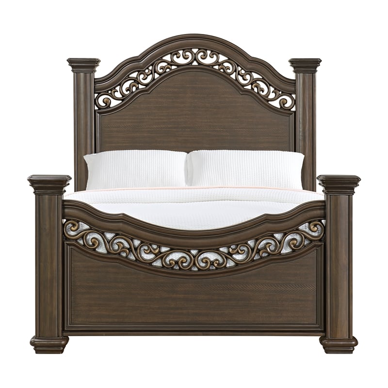 Picket House Furnishings Rosalinda Queen Panel Bed in Mahogany