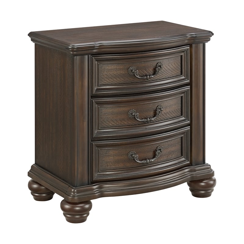 Rosalinda Queen Panel 3PC Bedroom Set in Mahogany