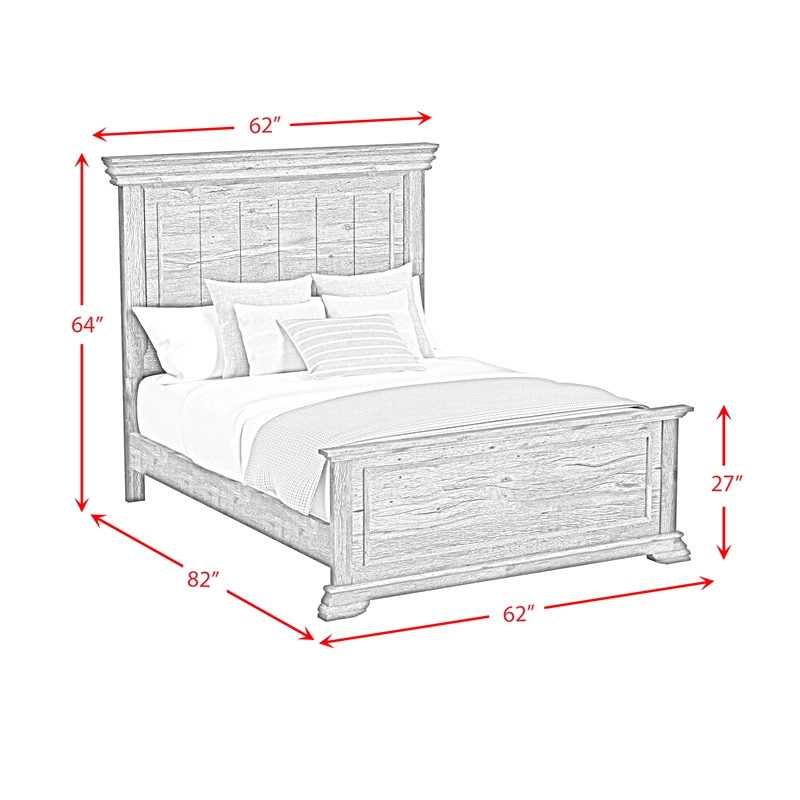 Hyde Full Panel Bed in Charcoal