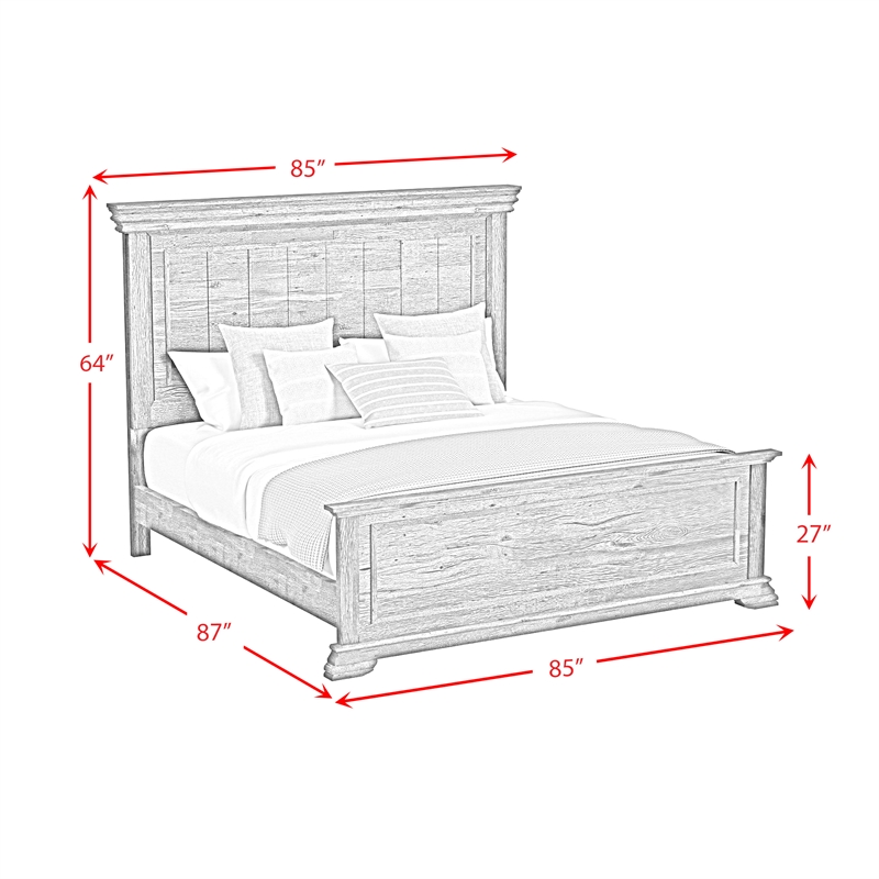 Hyde King Panel Bed in Charcoal