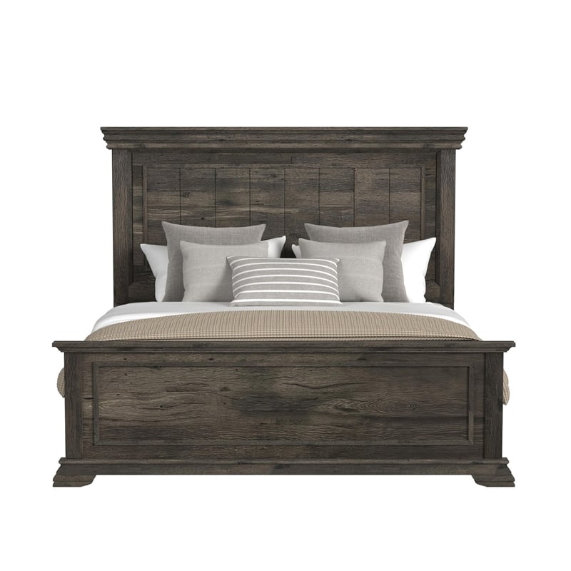 Hyde King Panel Bed in Charcoal