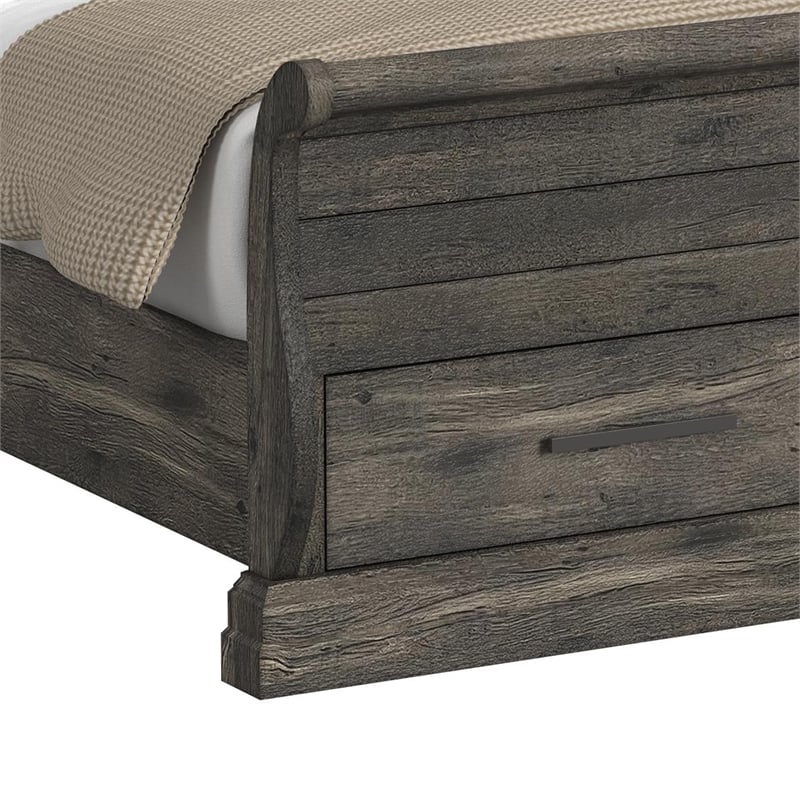 Hyde King Sleigh Storage Bed in Charcoal