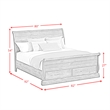 Hyde King Sleigh Storage 5PC Bedroom Set in Charcoal