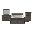 Hyde King Sleigh Storage 5PC Bedroom Set in Charcoal