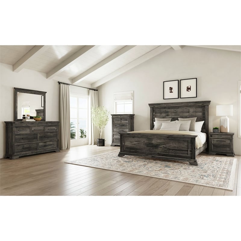Hyde 3-Drawer Nightstand in Charcoal