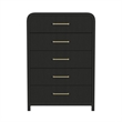 Woodridge  5-Drawer Chest in Black with Grain