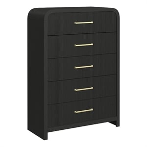 Woodridge  5-Drawer Chest in Black with Grain