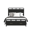 Woodridge Full Storage Bed in Black with Grain