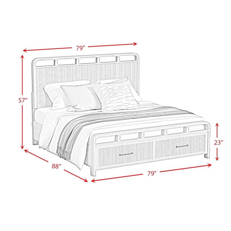 Woodridge  King Storage Bed in Black with Grain