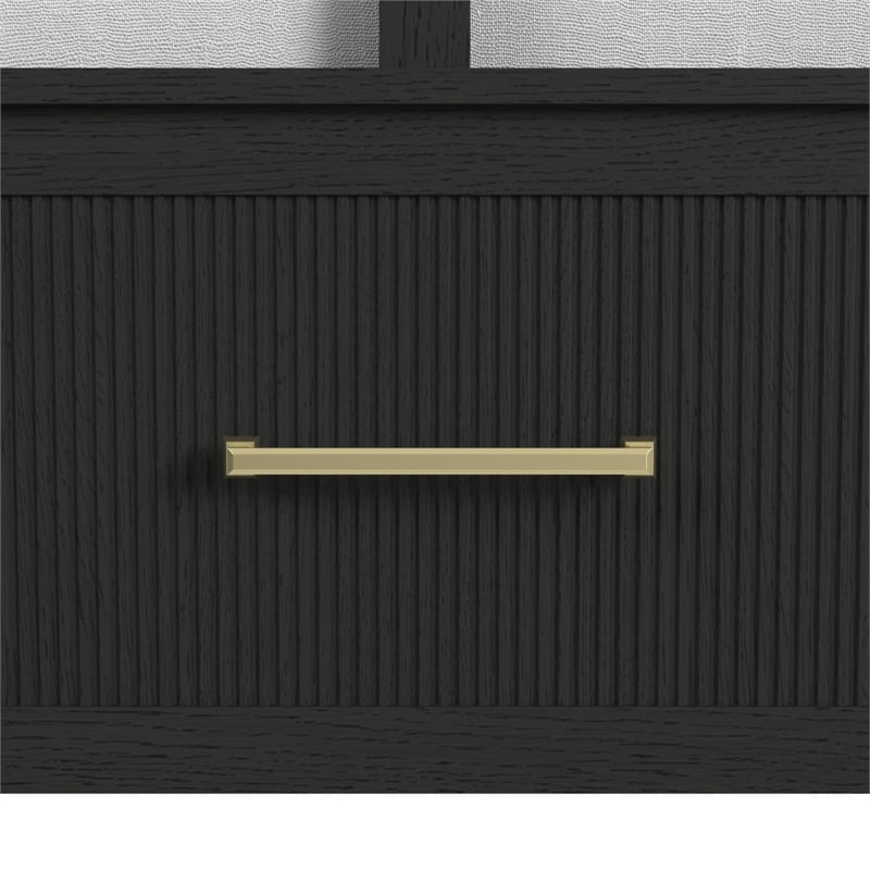 Woodridge  King Storage Bed in Black with Grain