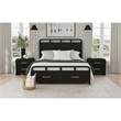 Woodridge  2-Drawer Nightstand with USB in Black with Grain