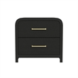 Woodridge  2-Drawer Nightstand with USB in Black with Grain