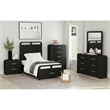 Woodridge  2-Drawer Nightstand with USB in Black with Grain