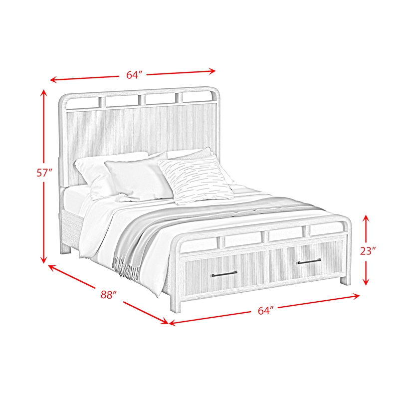 Woodridge  Queen Storage Bed in Black with Grain