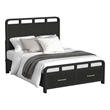Woodridge  Queen Storage Bed in Black with Grain