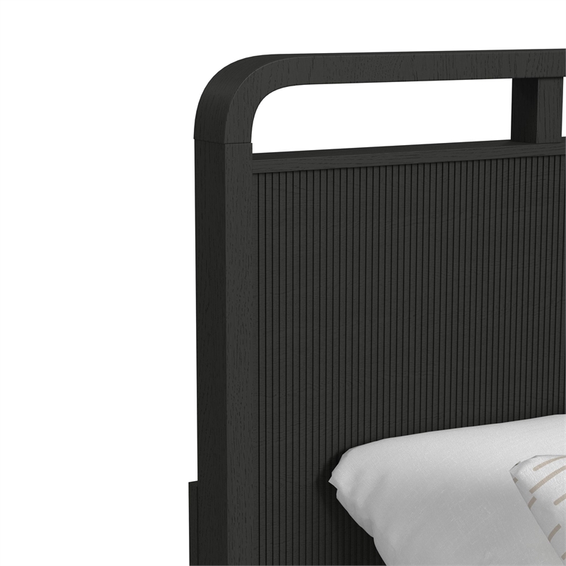 Woodridge Twin Storage Bed in Black with Grain