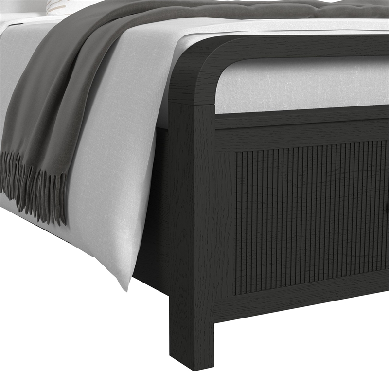 Woodridge Twin Storage Bed in Black with Grain