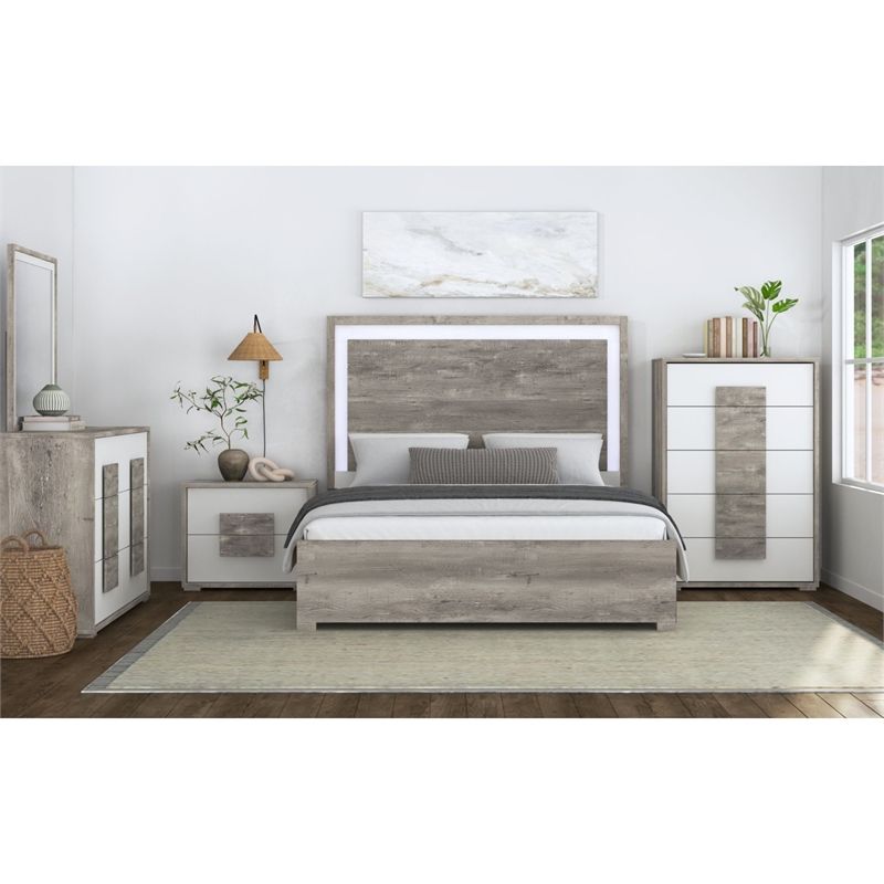 Picket House Furnishings Vega Queen Bed with LED in Dual Tone