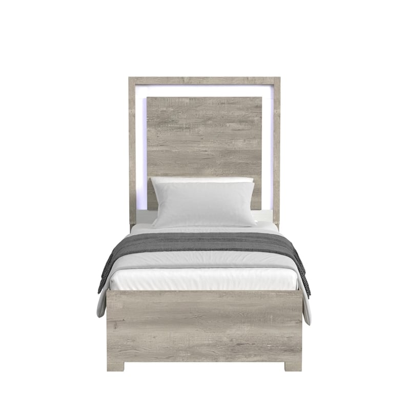 Picket House Furnishings Vega Twin Bed with LED in Dual Tone