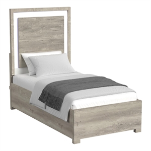 Picket House Furnishings Vega Twin Bed with LED in Dual Tone