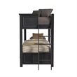 Brooklyn Kids Twin Over Twin Bunk with Ladder in Charcoal