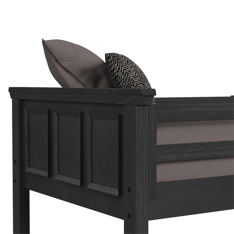 Brooklyn Kids Twin Over Twin Bunk with Ladder in Charcoal