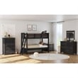 Brooklyn Kids Twin Over Twin Bunk with Ladder 3PC Bedroom Set in Charcoal