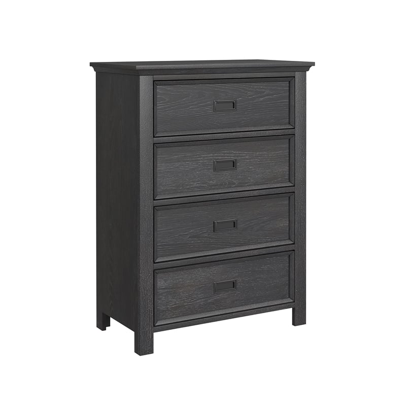 Brooklyn Kids Twin Over Twin Bunk with Ladder 3PC Bedroom Set in Charcoal