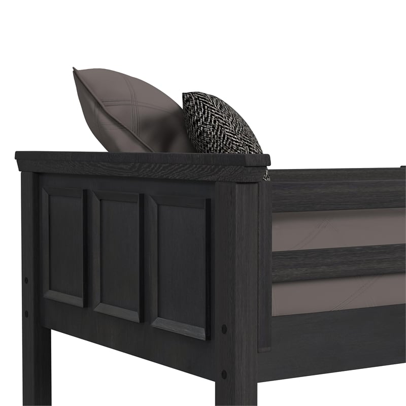 Brooklyn Kids Twin Over Twin Bunk with Ladder 5PC Bedroom Set in Charcoal