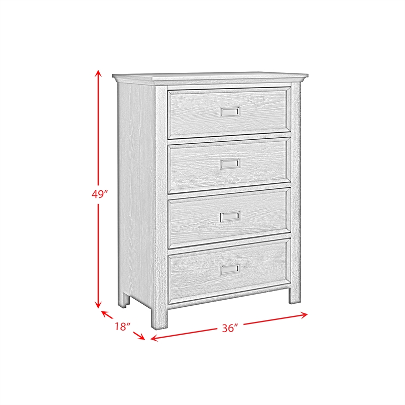 Brooklyn Kids Twin Over Twin Bunk with Ladder 5PC Bedroom Set in Charcoal