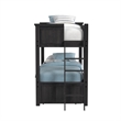 Brooklyn Kids Twin Over Twin Bunk with Ladder and Trundle in Charcoal