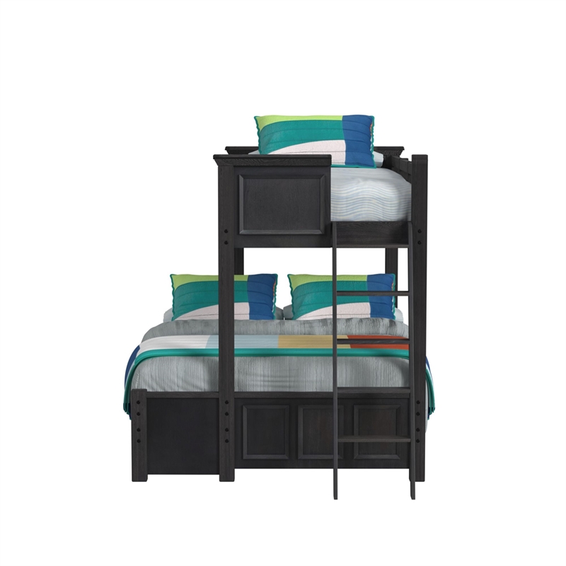 Brooklyn Kids Twin Over Full Bunk with Ladder in Charcoal