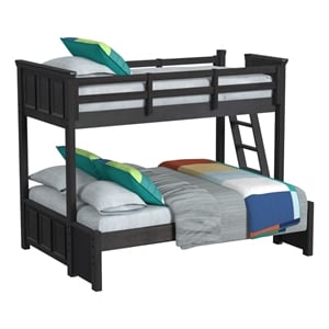 Brooklyn Kids Twin Over Full Bunk with Ladder in Charcoal