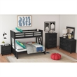 Brooklyn Kids Twin Over Full Bunk with Ladder 3PC Bedroom Set in Charcoal