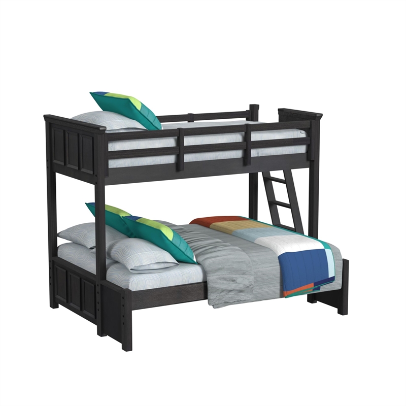 Brooklyn Kids Twin Over Full Bunk with Ladder 3PC Bedroom Set in Charcoal