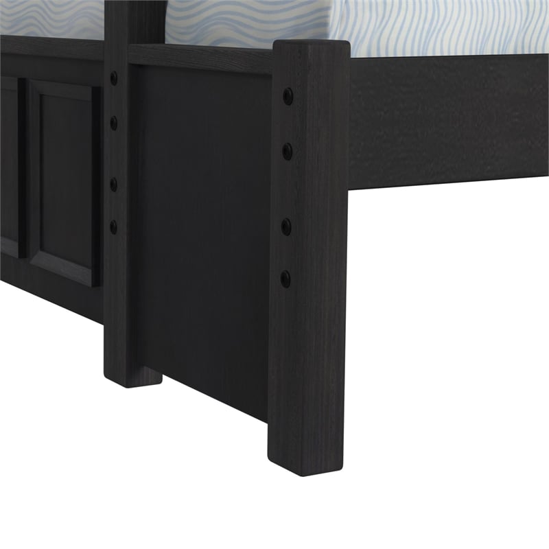 Brooklyn Kids Twin Over Full Bunk with Ladder 5PC Bedroom Set in Charcoal