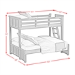 Brooklyn Kids Twin Over Full Bunk with Ladder 5PC Bedroom Set in Charcoal