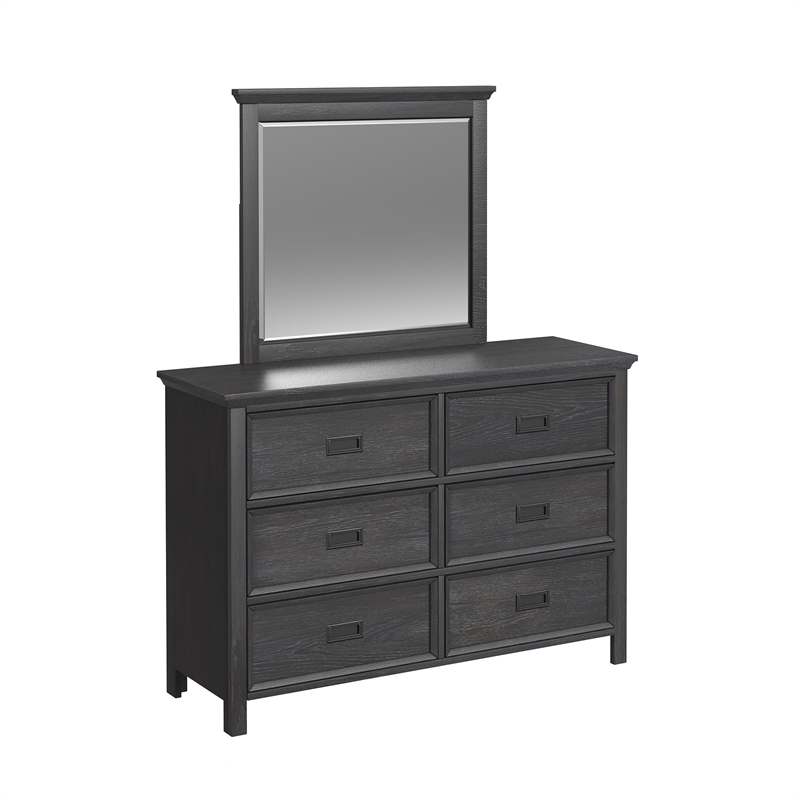 Brooklyn Kids Twin Over Full Bunk with Ladder 5PC Bedroom Set in Charcoal
