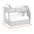 Brooklyn Kids Twin Over Full Bunk with Staircase and Trundle in Charcoal