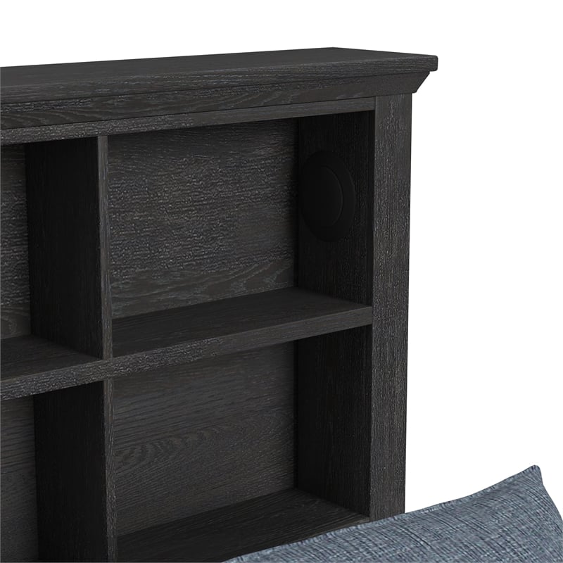Brooklyn Kids Full Bookcase 5PC Bedroom Set in Charcoal
