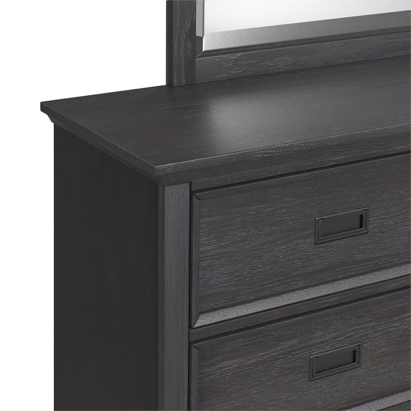 Brooklyn Kids Full Bookcase 5PC Bedroom Set in Charcoal