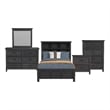 Brooklyn Kids Full Bookcase 5PC Bedroom Set in Charcoal