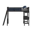 Brooklyn Kids Twin Loft with Ladder and Desk with Speaker in Charcoal